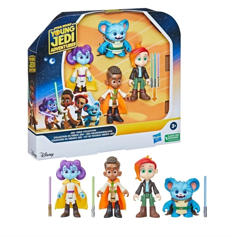 Star Wars Young Jedi Adventures Hero Collection 4 Figures 6 Accessories Toy Set